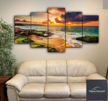 لوحة زخرفية عصرية من الزجاج مناظر طبيعية Cadre Décoratif Moderne En Verre 5 Pies Tableau la natur