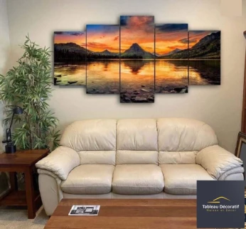 لوحة زخرفية عصرية من الزجاج مناظر طبيعية Cadre Décoratif Moderne En Verre 5 Pies Tableau la natur