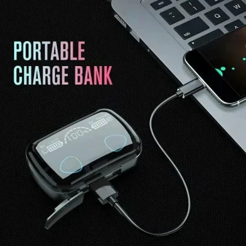 سماعات لاسلكية بتقنية البلوتوث + بطارية باوربانك (Powerbank+Airpods)
