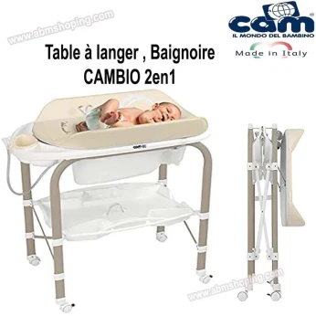 Table à Langer, baignoire CAMBIO 2en1 -CAM Italie