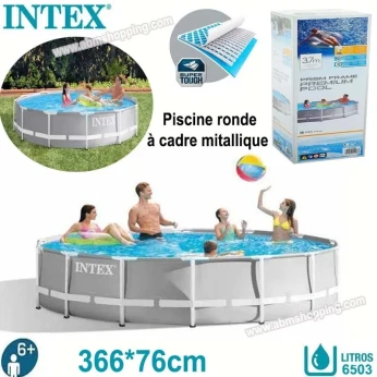 Piscine Ronde 366*76 cm à cadre métallique Intex