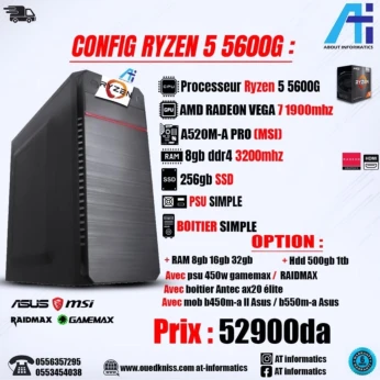 Config pc AMD ryzen 5 5600G / A520M-A PRO MSI