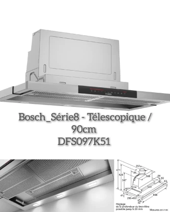 Hotte Bosch 90cm Série8/ Télescopique