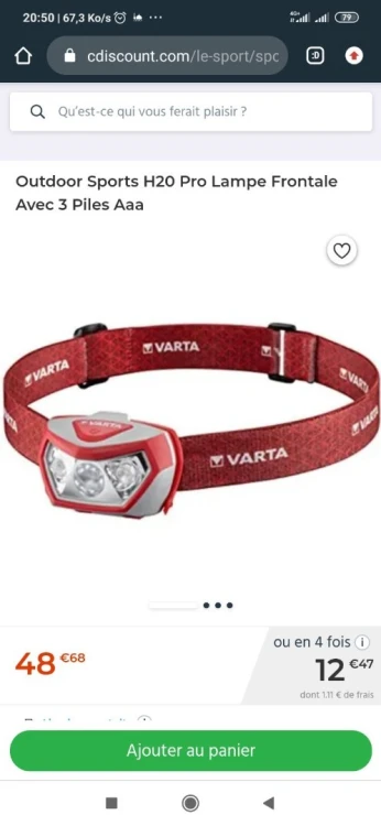 Lampe frontale varta
