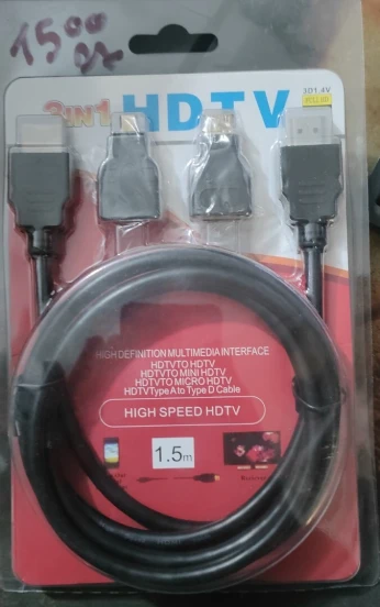 ADAPTATEUR HDMI TO MINI HDMI ET MICRO HDMI 3 EN 1 + CABLE HDMI