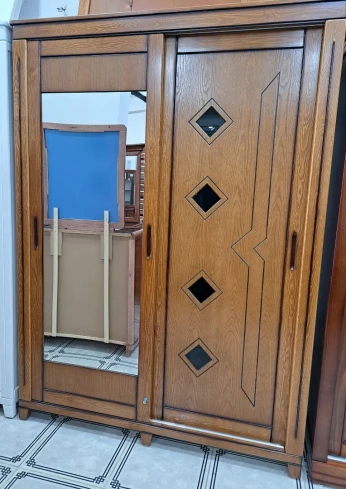 Armoire 2 portes coulissante bois rouge