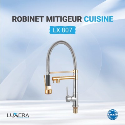 ROBINET MITIGEUR DE CUISINE A BEC RETRACTABLE