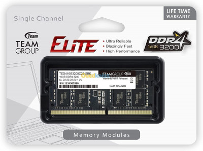RAM DDR4 TEAMGROUP ELITE 16GB 3200 SODIMM POUR LAPTOP