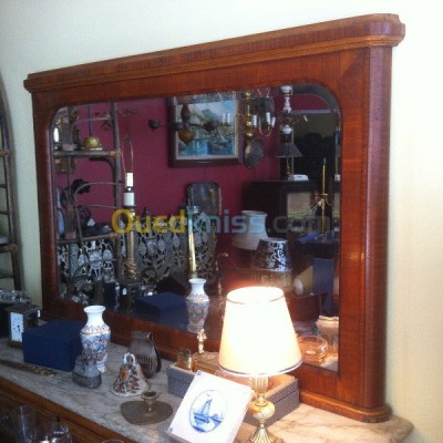 Miroir biseauté avec encadrement bois 