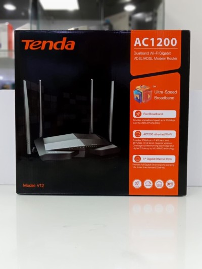 MODEM ROUTEUR VDSL/ADSL TENDA AC1200 AVEC 3 PORTS GIGABIT + 1 WAN V12