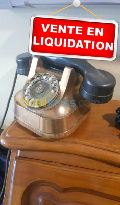 Téléphone à cadran rotatif en cuivre