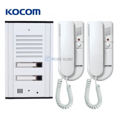 Interphone audioavec combiné intérieur KOCOM | DP-203HA/MSD-1B/2B