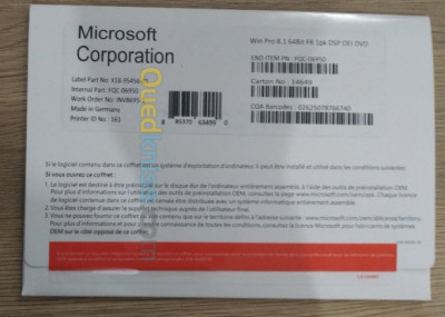 WINDOWS 8.1 PRO OEM 64 BITS 1 PC PACK ET étiquette (LICENSE)