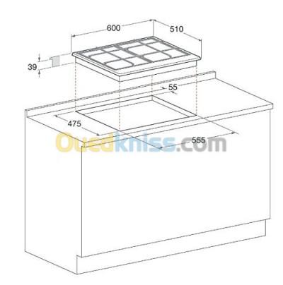 PROMO PLAQUE ARISTON INOX NOIR  ITALY