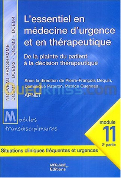 alger-draria-algerie-livres-magazines-l-essentiel-en-médecine-d-urgence-et-thérapeutique-de-la-plainte-du-patient-à-décision-module-11-2e-partie