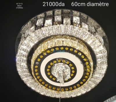Éclairage de lustre LED en cristal moderne, 3 Algeria