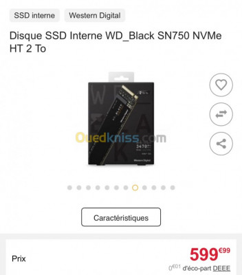 SSD WD-Black SN750 2To NVMe M.2