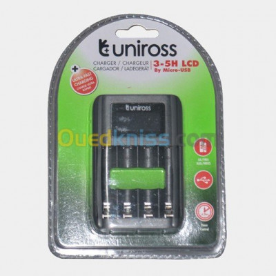 Chargeur pile Rapide UNIROSS 3-5H LCD AA / AAA Ni-MH By Micro-USB UCU002