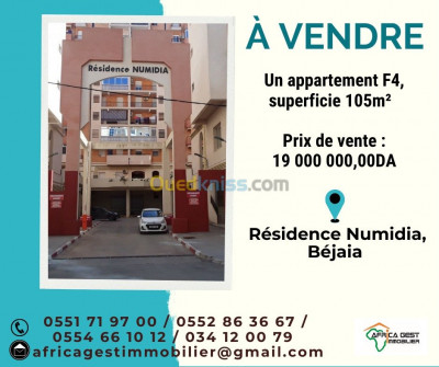 Vente Appartement F4 Béjaïa Bejaia