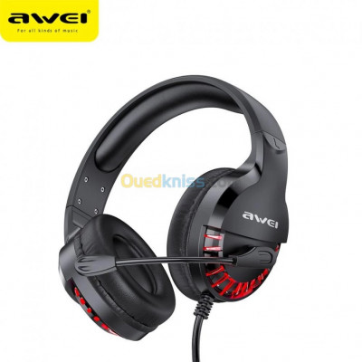 Casque Gaming professionnel filaire avec Microphone LED AWEI ES-770i 
