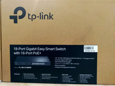 Switch TP-Link 18 Ports *18 Gigabit Easy Smart+ 16 PoE+ 02 SFP* TL-SG1218MPE