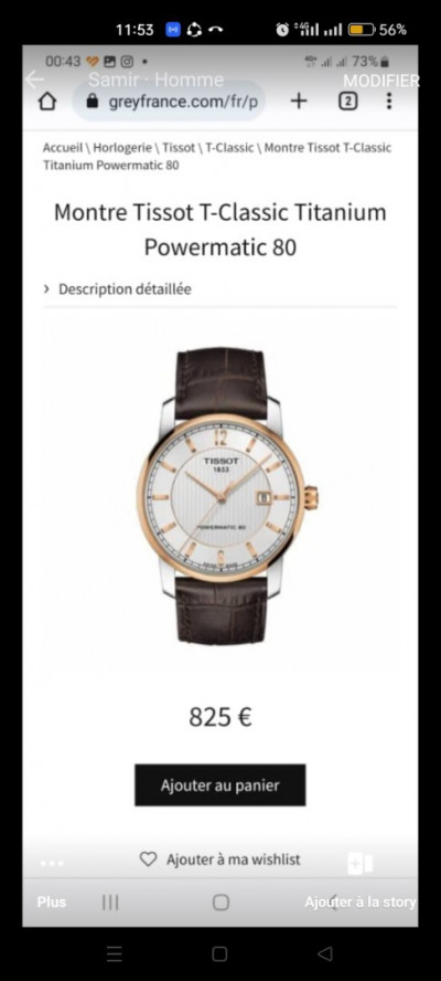 Ouedkniss montre best sale tissot automatique