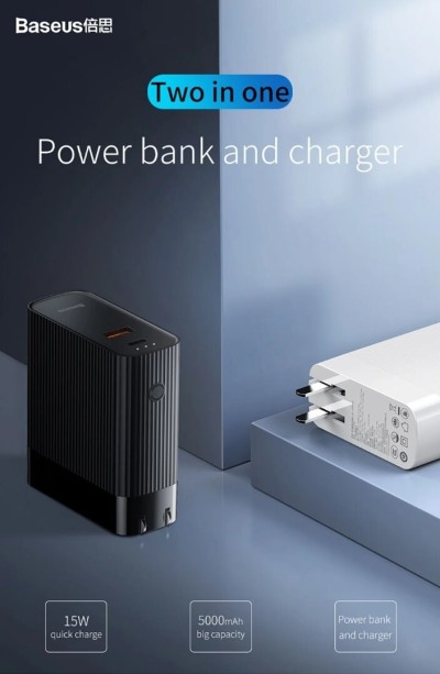 BASEUS POWER BANK ET TRAVEL CHARGER 15W / 5000MAH
