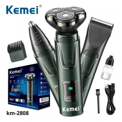 epilation-et-rasage-kemei-rasoir-corps-complet-ipx7-etanche-trois-tete-lames-flottant-poignees-amovible-km-2808-blida-algerie