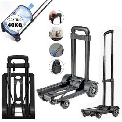 Chariot Pliable de Transport Léger avec 2 Roues et Sangles Élastiques