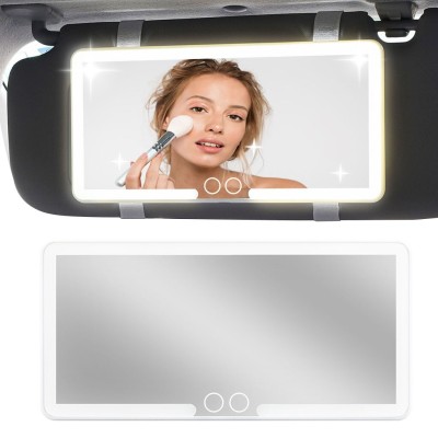Miroir de Maquillage Rechargeable avec 3 Modes dÉclairage - Double Bouton