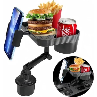 Support Voiture 3-en-1 : Plateau, Gobelet & Téléphone