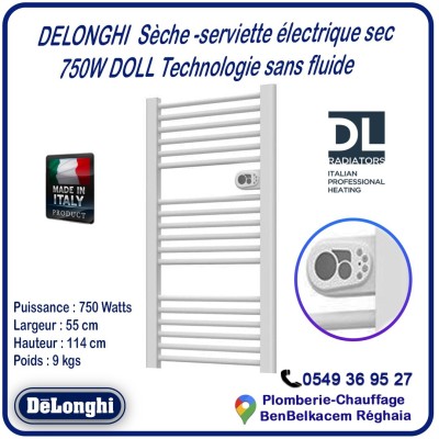 Radiateur Sèche-Serviette Électrique DL Delonghi Blanc 750w