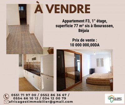 Vente Appartement F3 Bejaia Oued ghir