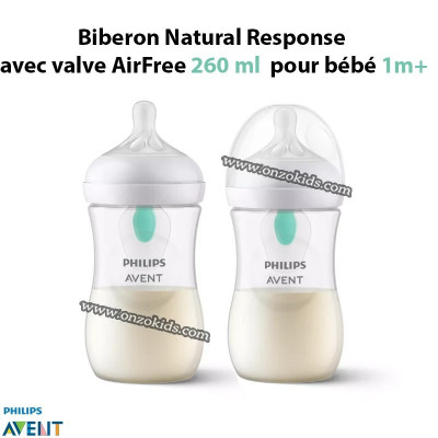 Biberon Natural Response avec valve AirFree 260 ml pour bébé 1m+ - AVENT PHILIPS