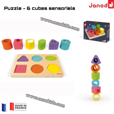 jouet éducatif Puzzle 6 cubes sensoriels