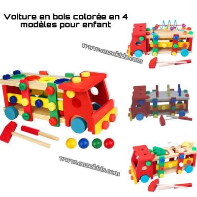 jeux éducatif  Voiture en bois colorée plusieurs modèles