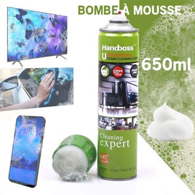 Mousse nettoyage HANDBOSS 650ml pour PC/téléphone/TV/laptop