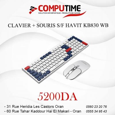 CLAVIER + SOURIS S/F HAVIT KB830 WB