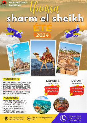 Voyage organisé sharam el sheikh direct juillet aout 2024