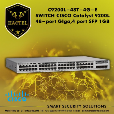 Switch Cisco C9200L-48P-4G-E , 48 ports giga 4 ports sfp 1gb 