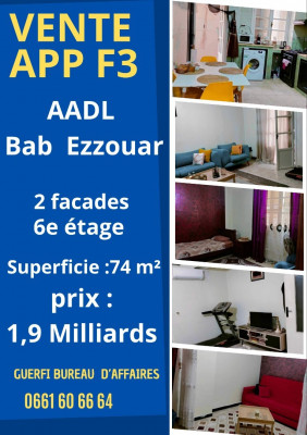 Sell Apartment F3 Algiers Bab ezzouar