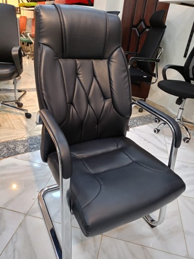 Chaise Visiteur en Sky Noir, fauteuil Visiteur