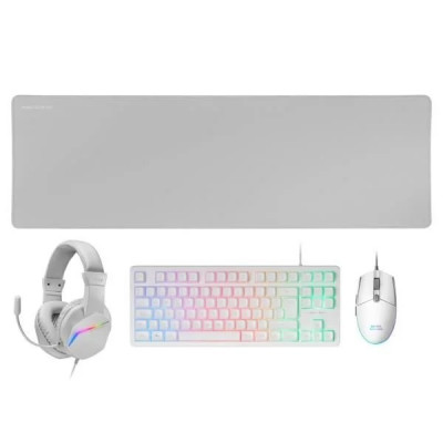 Combo 4IN1 Mars Gaming MCP-RGB3 White ( Souris + Clavier + Casque + Tapis )