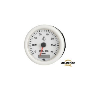 Compte-tours Guardian 2/4 temps blanc compteur 12 pour bateau