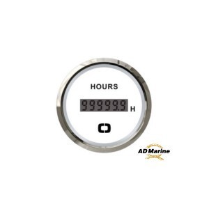 Compte-heures numérique blanc/polie pour bateau 