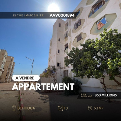 Sell Apartment F3 Oran Bethioua