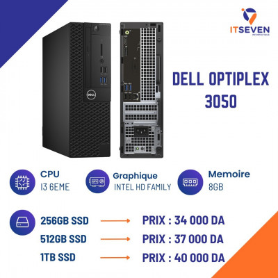 DELL Optiplex 3050 I3 6eme , 8GB , 256/512 SSD