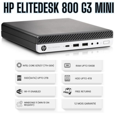 HP EliteDesk 800 G3 Mini Desktop PC i3 / i5  6th / 7th generation / RAM 8GB / SSD 256GB