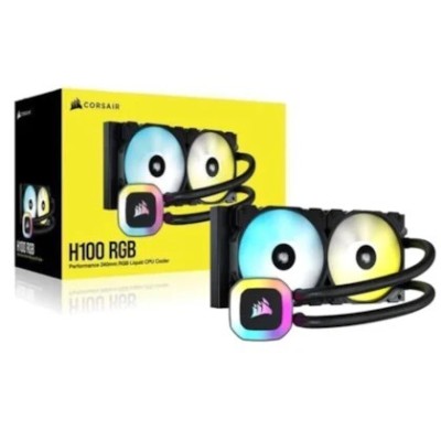 CORSAIR H100 RGB - WATER COOLING POUR INTEL & AMD - ÉCLAIRAGE ARGB - RADIATEUR 240 Mm - MULTICOLORE