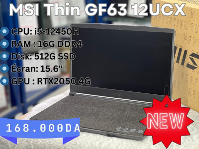 MSI Thin GF63 12UCX i5 12EME 16G 512G SSD NVIDIA RTX 2050 4G 15.6"